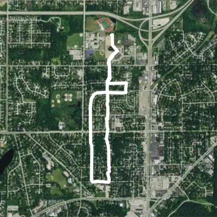 Hales Corners  walking route map in Greendale