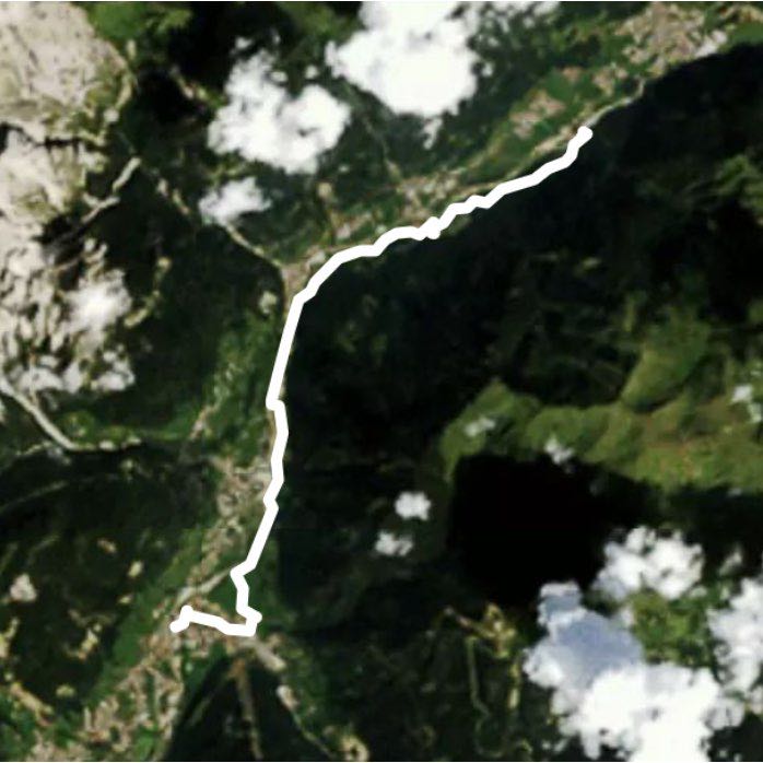 Pizza di Fassa Fontanazzo walking route map in Campitello di Fassa