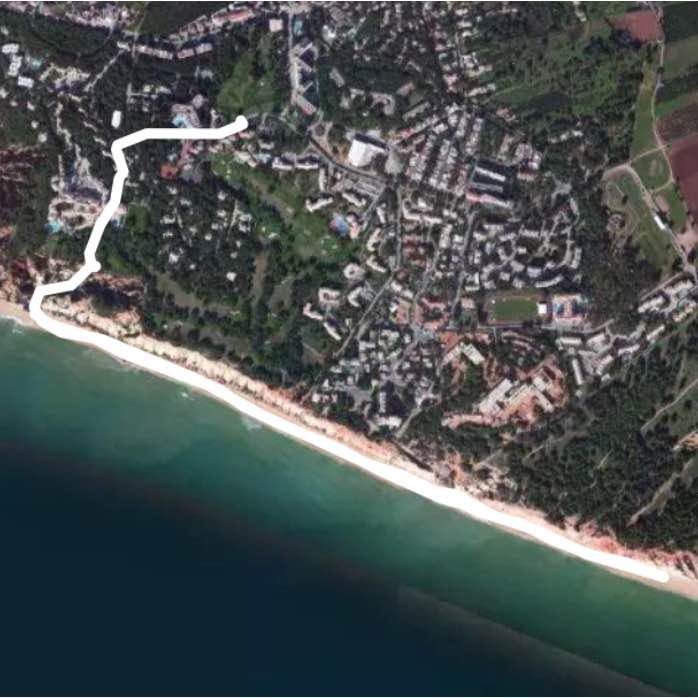 Promenade The Pine Cliffs (Portugal walking route map in Albufeira