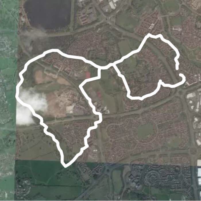 Ouzel Valley MK walking route map in Wavendon