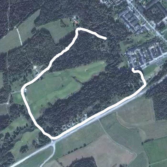 Golf course walking route map in Trollhättan