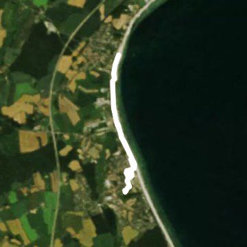 Promenade run in the rain walking route map in Scharbeutz