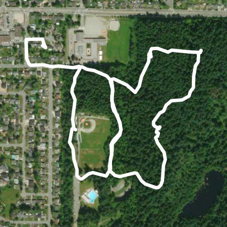 Mundy park quick loop walking route map in Port Coquitlam