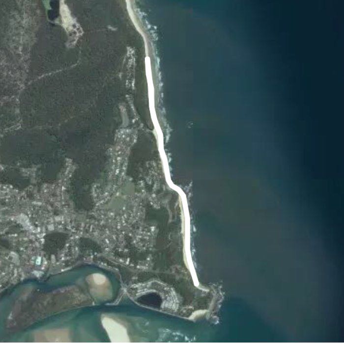 Shelly beach to northern main beach walking route map in Nambucca Heads