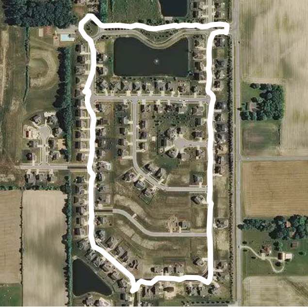 Woodfield 1.2 mile walk through the neighborhood Trail Greenwood