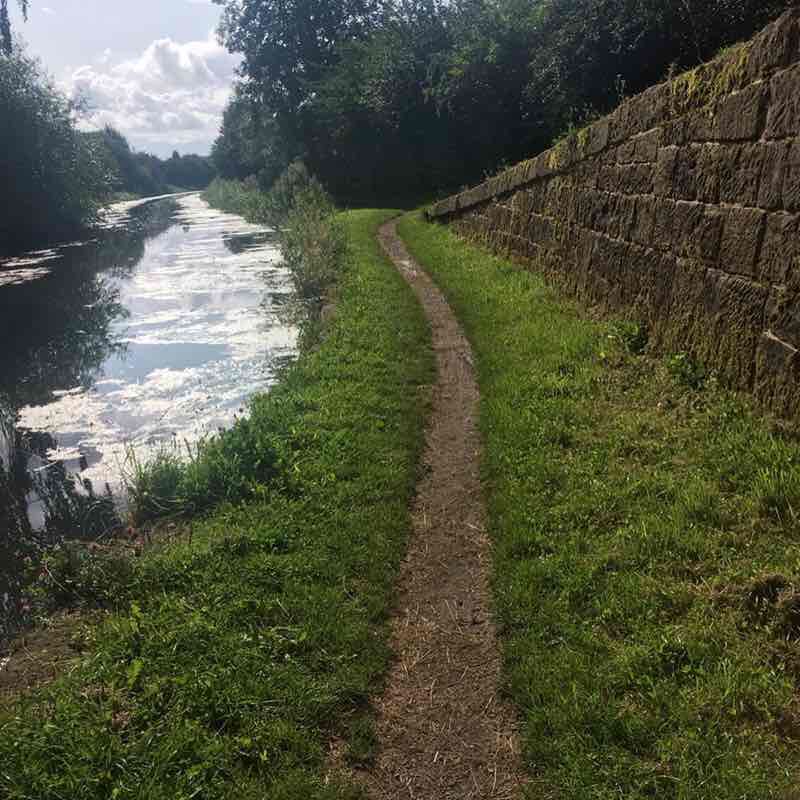 5 mile loop of Erewash and Nottingham canals walking route map in Eastwood