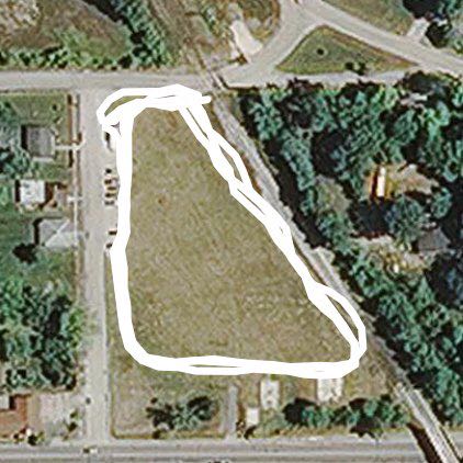 Bedford Indiana Community garden walking route map in Bedford