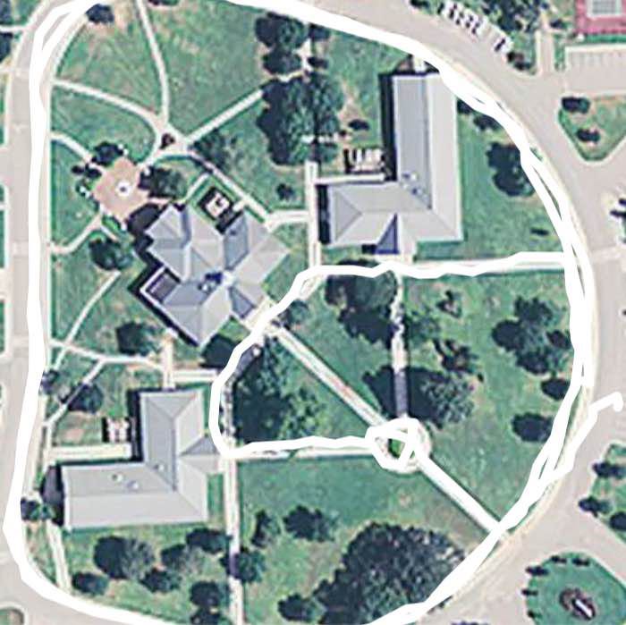 Costal Alabama Community College  walking route map in Monroeville