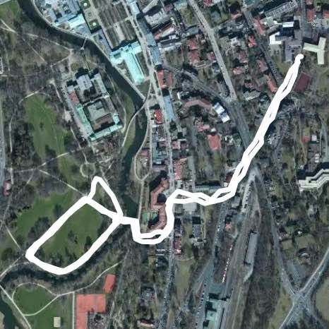 Luitpoldpark walking route map in Bad Kissingen