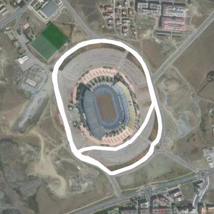 Big football stadium walking route map in Tangier