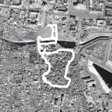 Pushkin Park and Saranka walking route map in Saransk