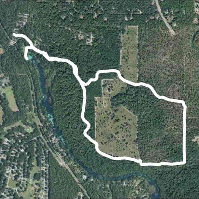 Rainbow Springs White Trail walking route map in Dunnellon