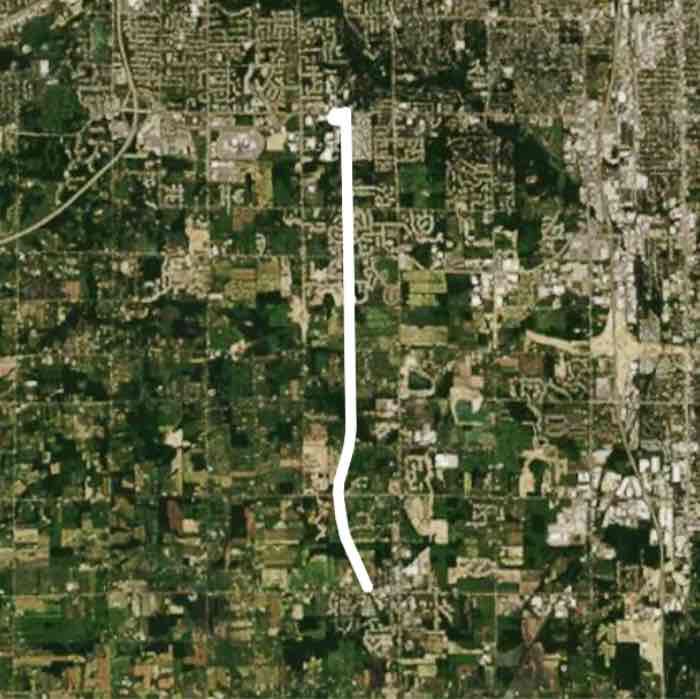 Kent trail walking route map in Byron Center