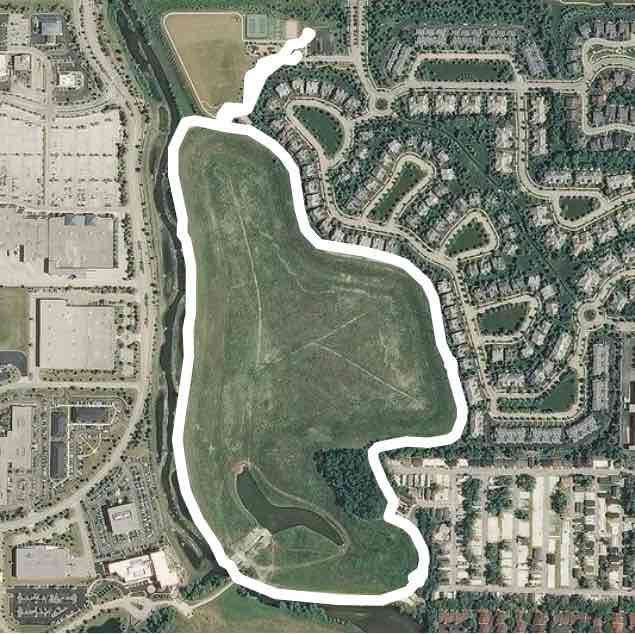 Techny Basin walking route map in Winnetka