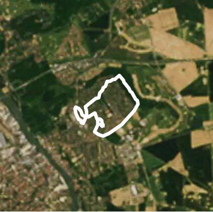 St Ger-city and forest walking route map in Saint-Pierre-du-Perray