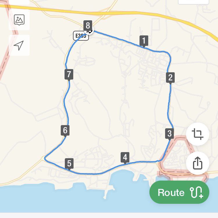 Dhekelia walking route map in Xylotymvou