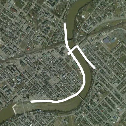 Yamaska river walking route map in Saint-Hyacinthe