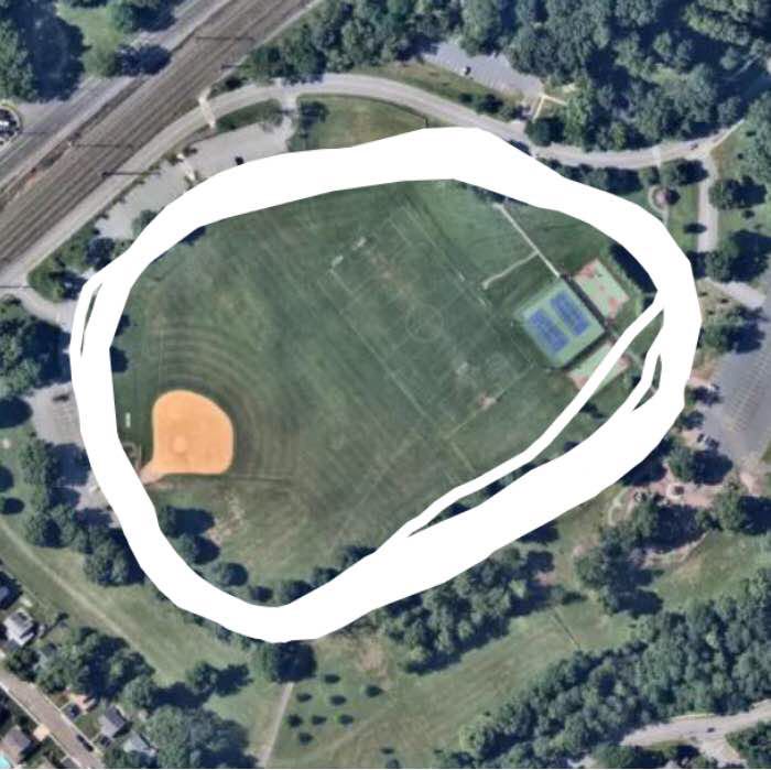 15 Mile Run in half mile track walking route map in Woodbridge Township