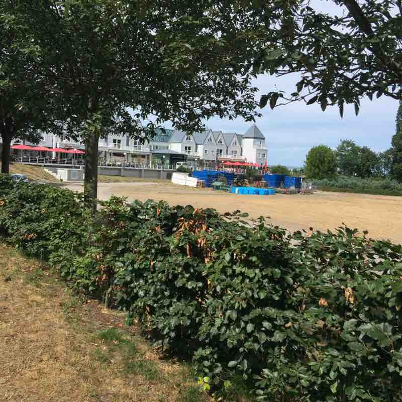 At the Baltic Sea walking route map in Świnoujście