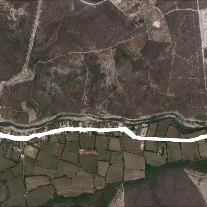 Cold Water-Zacatequillas walking route map in Colinas del Aeropuerto