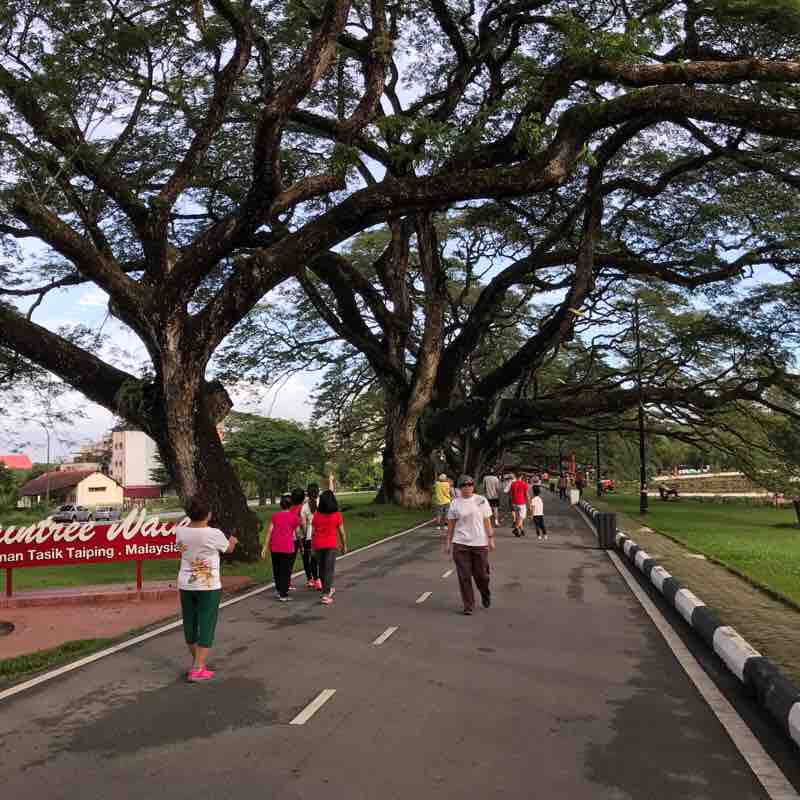 Taiping Lake Garden walking route map in Taiping