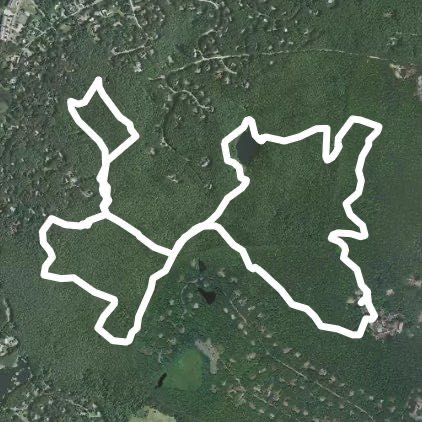 Boulders at Beebe Woods walking route map in Falmouth