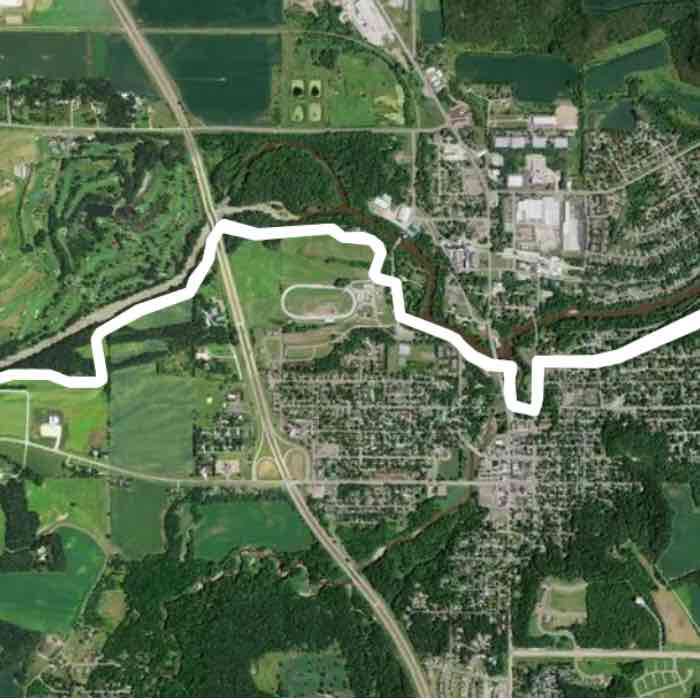 Cannon Falls - Water Route walking route map in Cannon Falls