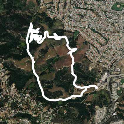 Powder canyon walking route map in Brea