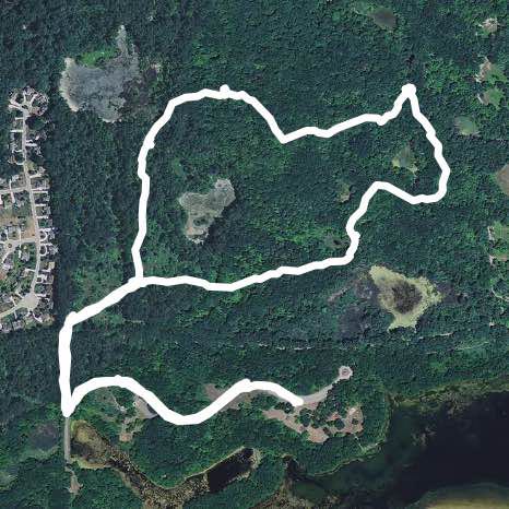 Bald Mountain State Recreation Area walking route map in Rochester