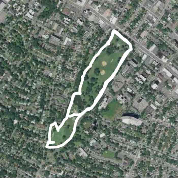 Orange park walking route map in Newark