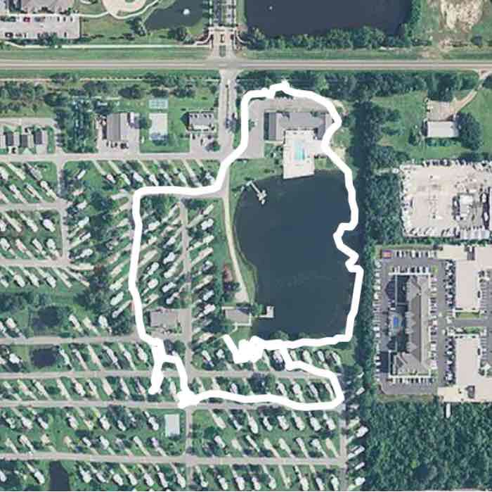 Gulf breeze rv resort walking route map in Gulf Shores