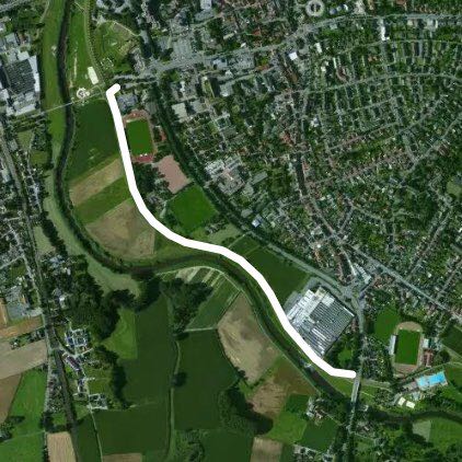 Emsweg Greven Beach walking route map in Greven