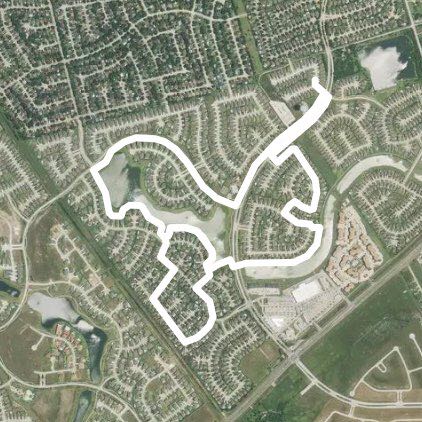 Lakes of South Shore walking route map in Bacliff