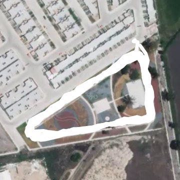 Hacienda Santa Rosa Park walking route map in Tierra Blanca