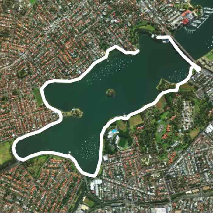 Bay walk walking route map in Drummoyne
