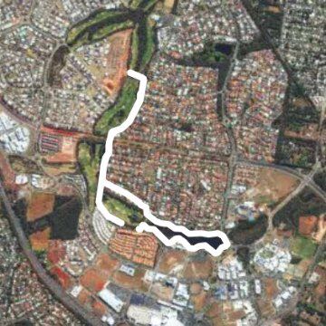  North Lakes Golf Coursr and Lake Eden walking route map in North Lakes