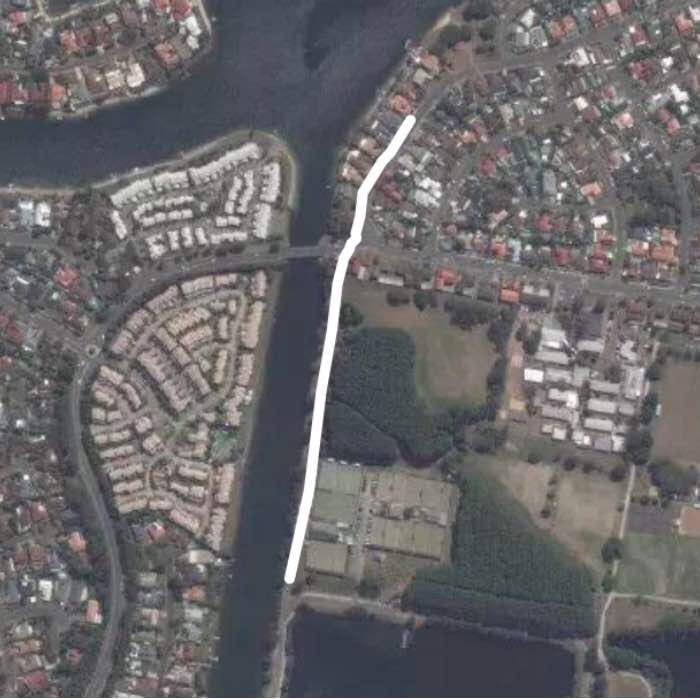 Scenic pizzey park walking route map in Mermaid Waters