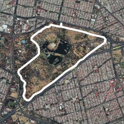 San Juan de Aragon Forest walking route map in Ciudad Nezahualcóyotl