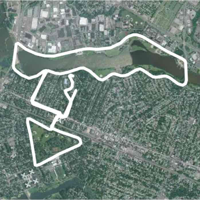 Knight park walking route map in Cherry Hill Township