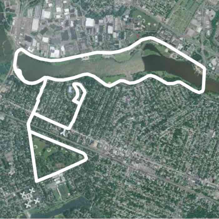 Knight park walking route map in Cherry Hill Township