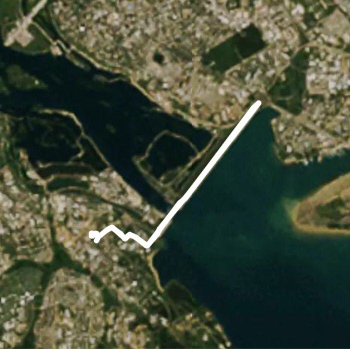 Dam walking route map in Irkutsk