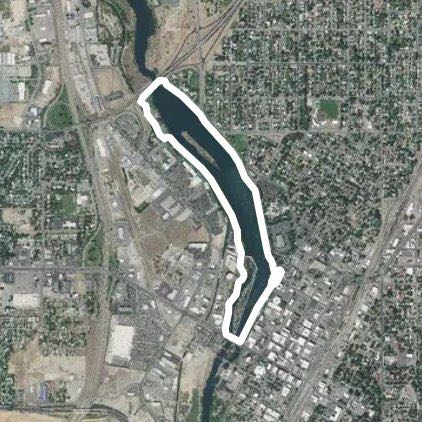 The Green Belt walking route map in Idaho Falls