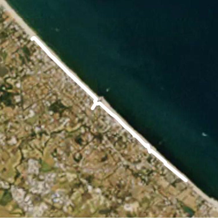 Riccione walking route map in Riccione