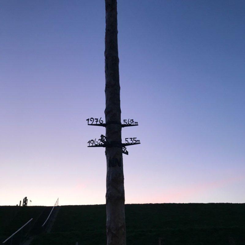 Elbe hiking trail walking route map in Brokdorf