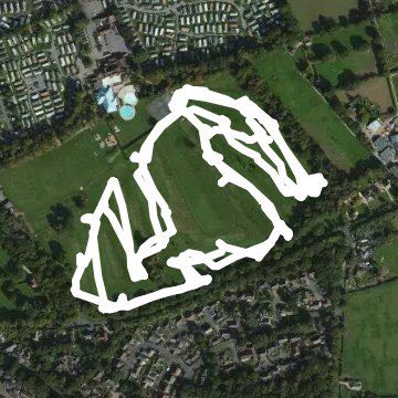 Bashley golf course walking route map in Hordle