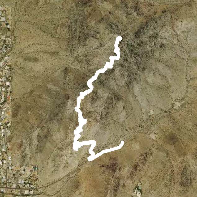 Hiking walking route map in Paradise Valley