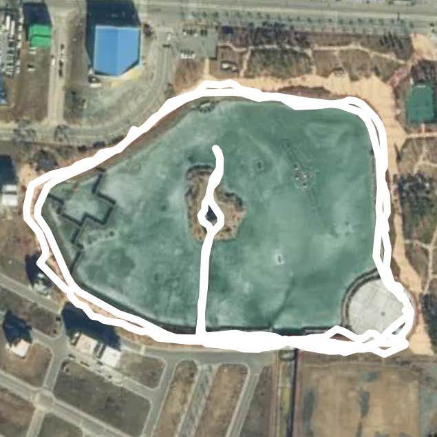 Lake Park walking route map in Sosan