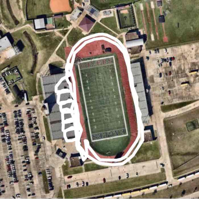 The Rig walking route map in Pearland