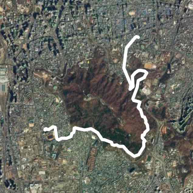 Chungam-ro along Namsan circumference road from Huam-dong in Seoul ...