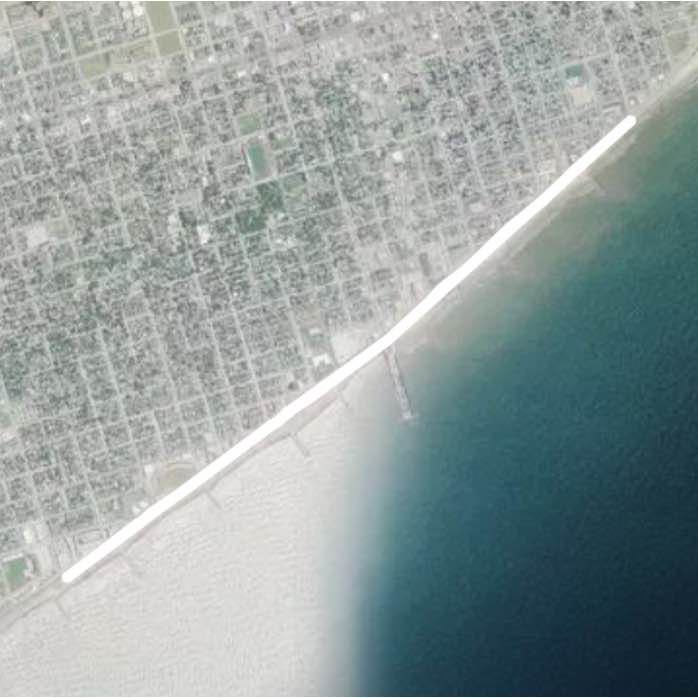Sunset At The Shore walking route map in Galveston